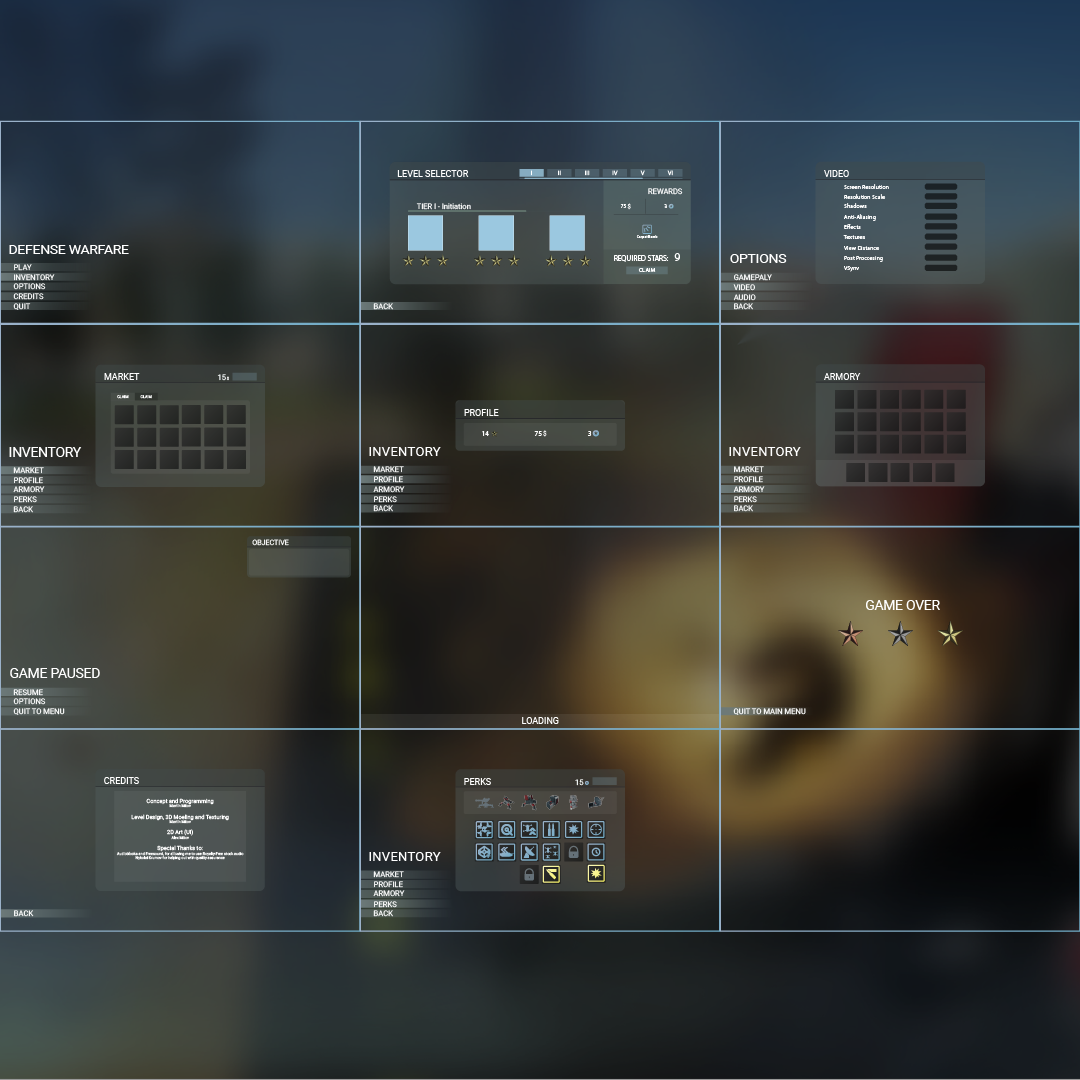 Defense Warfare Menu