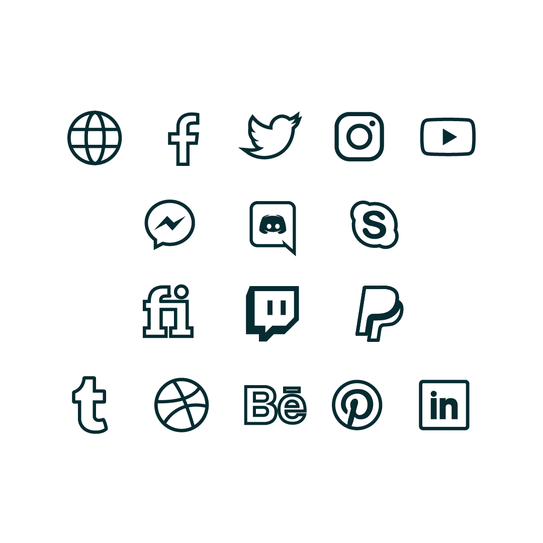 Social Media Icon Set Outline
